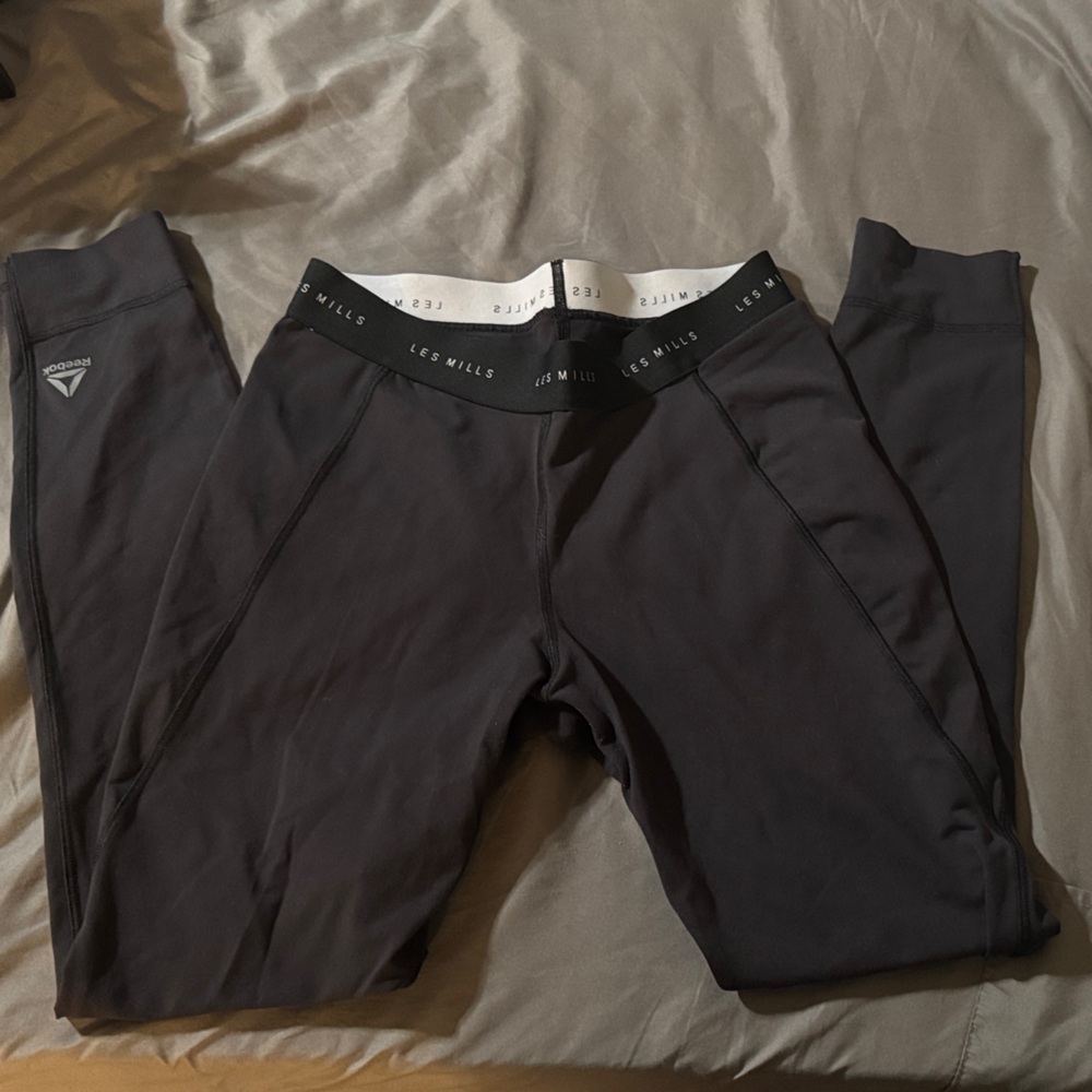 Reebok Black Performance Leggings with Logo Waistband
